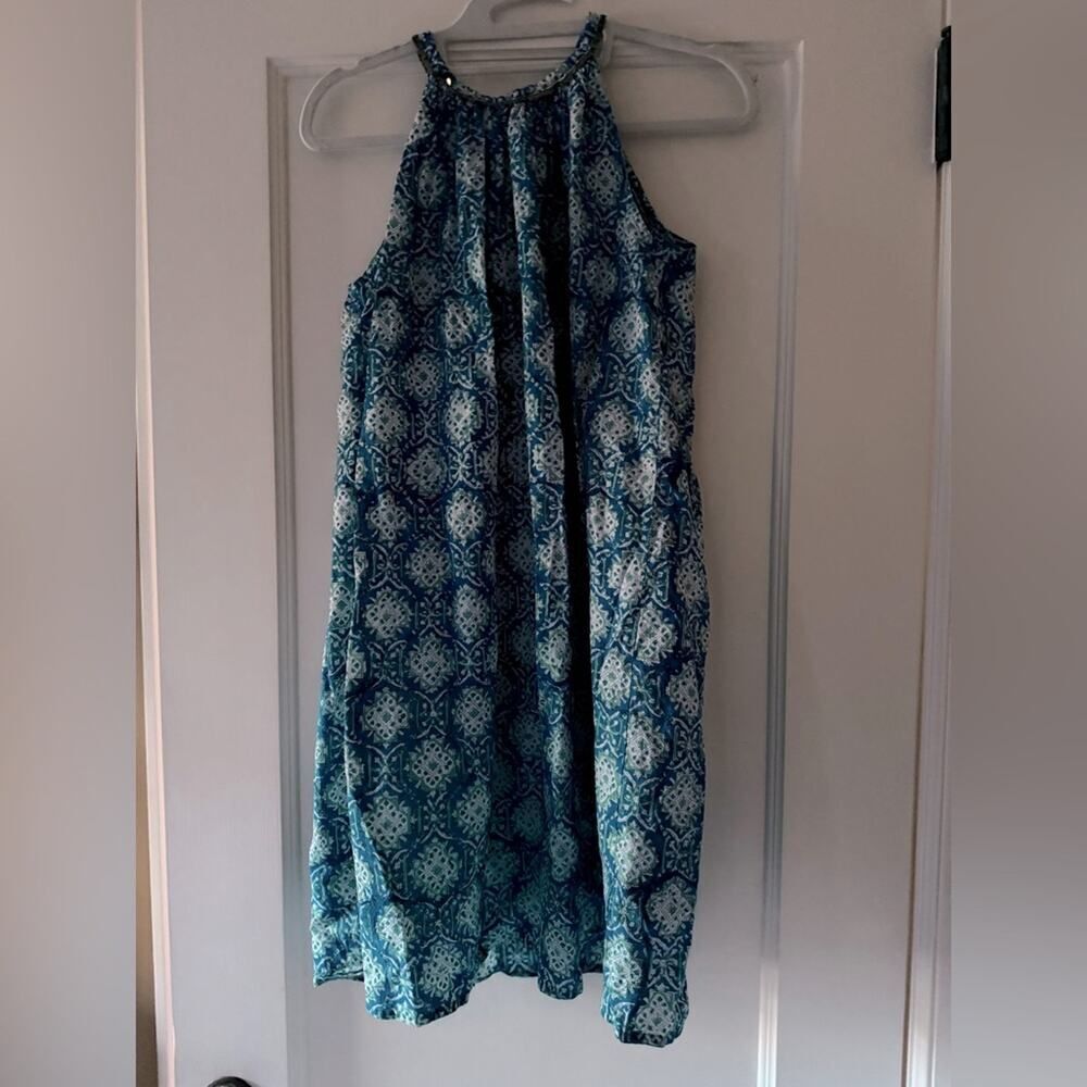 Marie Eiffel boho flowy cotton patterned tunic dress with sequin detail OS NWOT - Picture 2 of 13